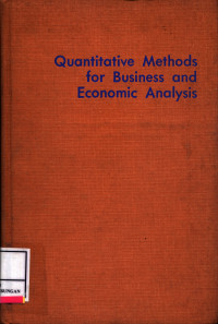 Quantitative Methods For Business And Economic Analysis