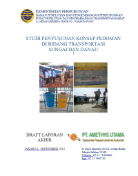 Studi Penyusunan Konsep Pedoman Di Bidang Transportasi Sungai Dan Danau