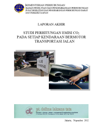 Studi Perhitungan Emisi Co2 Setiap Kendaraan Bermotor Transportasi Jalan