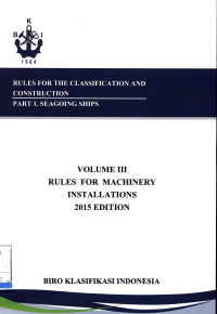 Rules For Machinery Installations