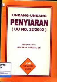 Undang-Undang Penyiaran (Uu No. 32/2002)