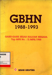 Gbhn 1988-1993 Garis-Garis Besar Haluan Negara Tap Mpr No.:11/Mpr/1988