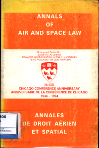 Annals Of Air And Space Law Vol Xiii/1988 :  Annales De Droit Aerien Et Spatial